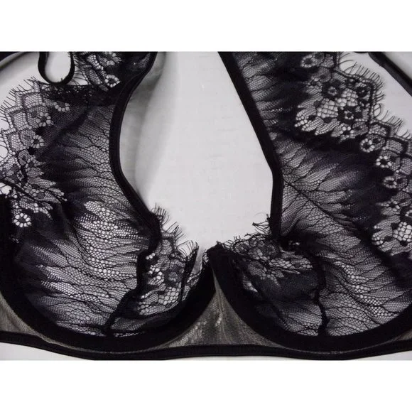 Oh La La Cheri Liliana Lace Cutout Bra Black Med - Picture 11 of 12